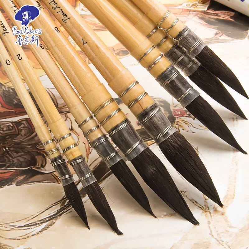 Paul Rubens акварель кисти ручка, ручка для краски, акриловые белки волос тимберленд желтого цвета эмалированный держатель для рукоделия для художника L818-7 #