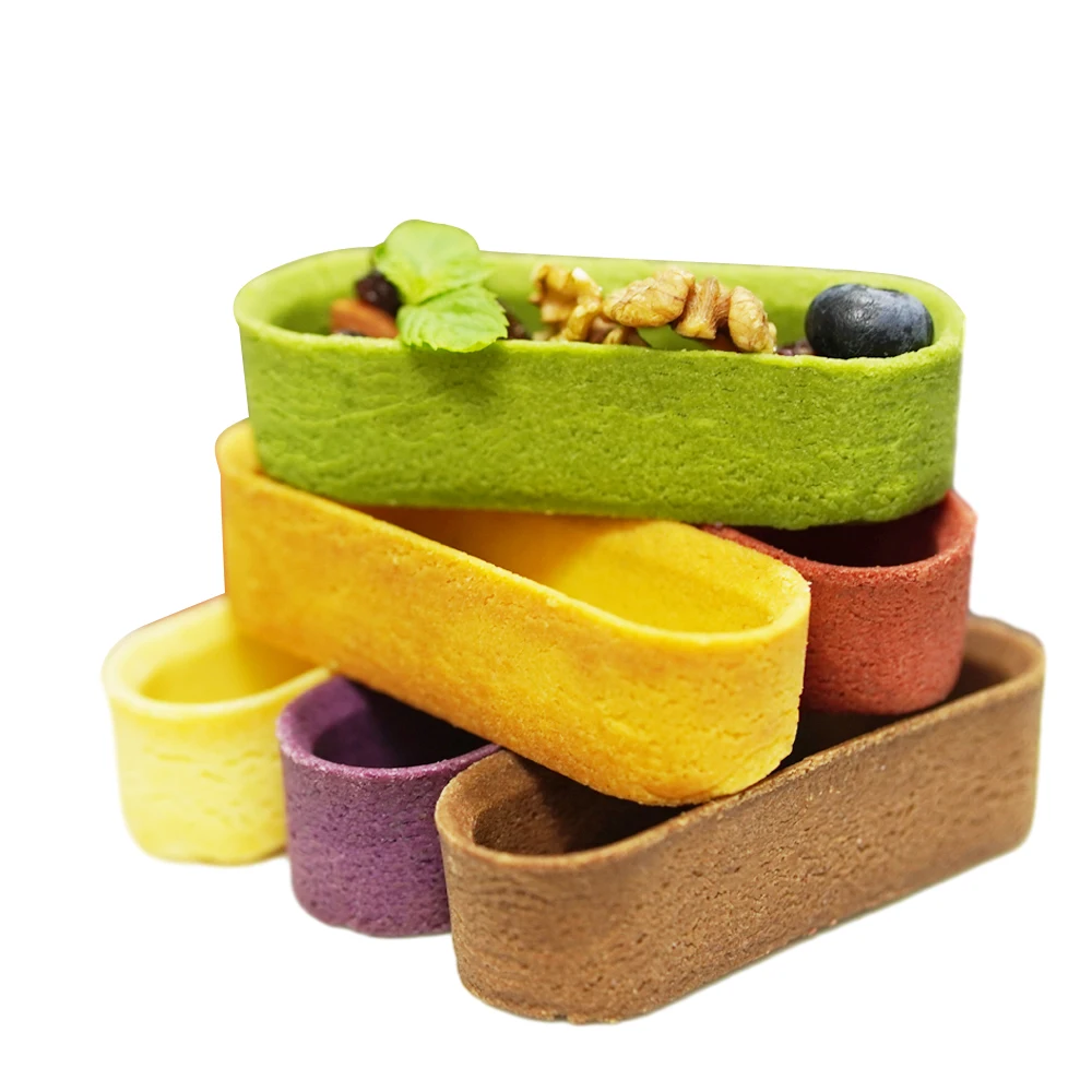 Purple potato rectangular U-shaped plant extract food material mini Instant eggs tart shells