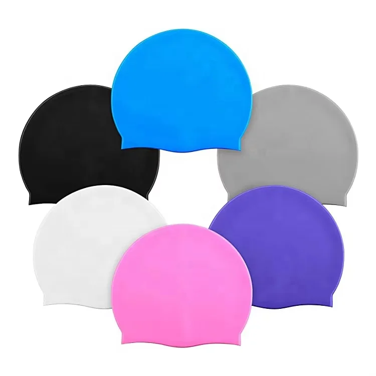 Solid Color Silicone Swimming Pool Bonnet with Bone Premium Swim Caps Women Long Hair Silicon Water proof Swimming cap