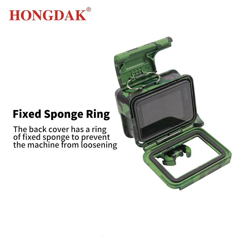 HONGDAK Protective Frame Case Shell Protector Housing Army Green +Lone Screw+ Base Mount For GoPro Hero 5 6 7 Camera Accessories