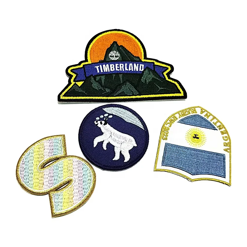 Manufacturer Custom heat press 3d puff chenille sublimation fabric embroidered patches full embroidery patch for clothing