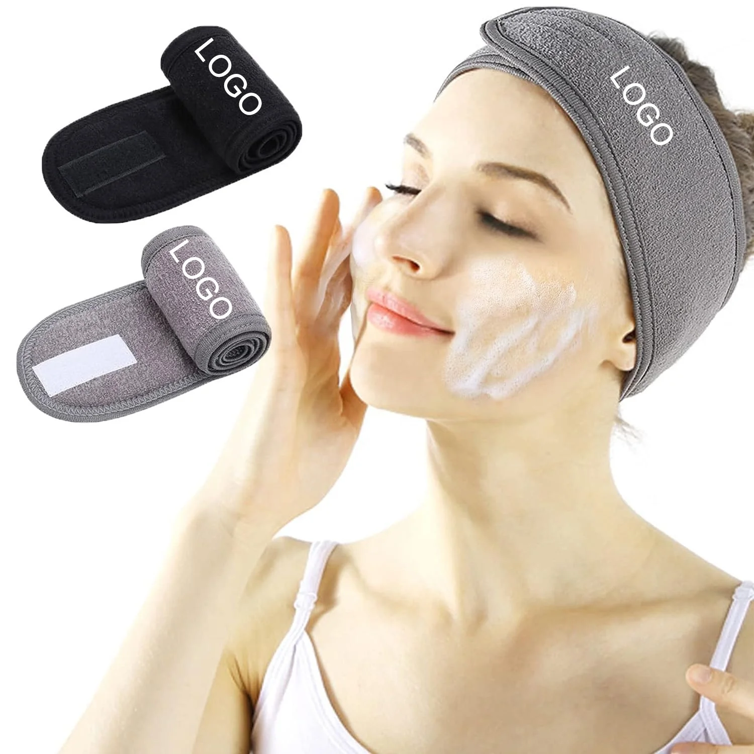 Makeup Headband Cosmetic Hair bands for Washing Face Bow Headbands for Shower Polyester Spa Headbands Women