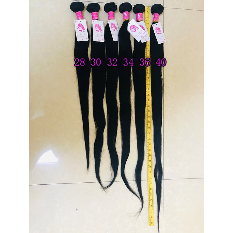 28 30 32 Inches Body Deep Water Wave Human Hair Bundles Indian Virgin Hair Long 34 36 40 Inches Straight Hair Weave Bundles