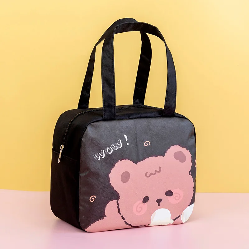New square cartoon large capacity thermal insulation bag portable bento lunch box bag outdoor picnic food ice pack