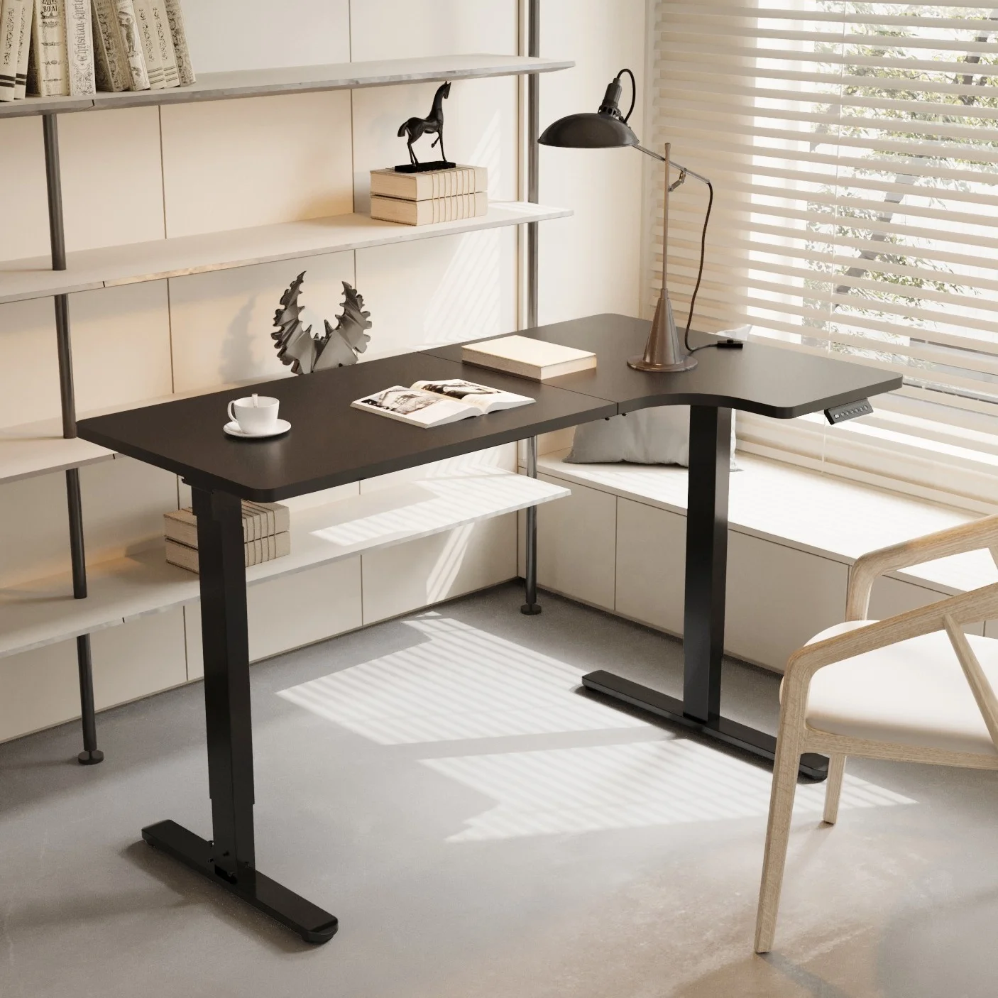 V-mounts Electric dual motors sit to stand desk for home office with Anti-collision function VM-JSD2-02-L1