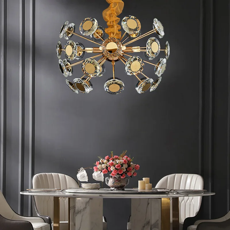 
Postmodern Designer Personality Creative Simple Light Luxury Crystal Chandelier Villa Cafe Living room Dining room Lamp 