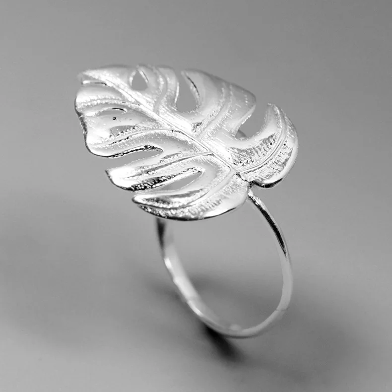 Wholesale 925 Sterling Silver Beautiful Leaf Custom Rings Jewelry