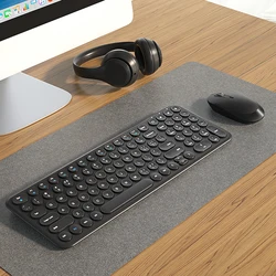 Kozh Custom Pink Color Office 2.4G Plug And Play Silent Keyboard and Mouse Wireless Combo For Computer