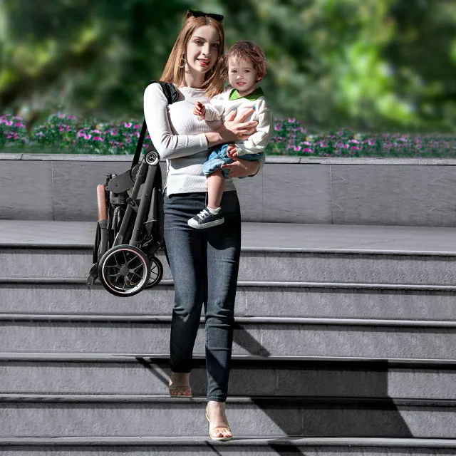 Luxury Baby Stroller High View Baby Pram Carrier Chinese Supplier Directly Sale 3 in 1 Leather Custom OEM Customized Frame Logo