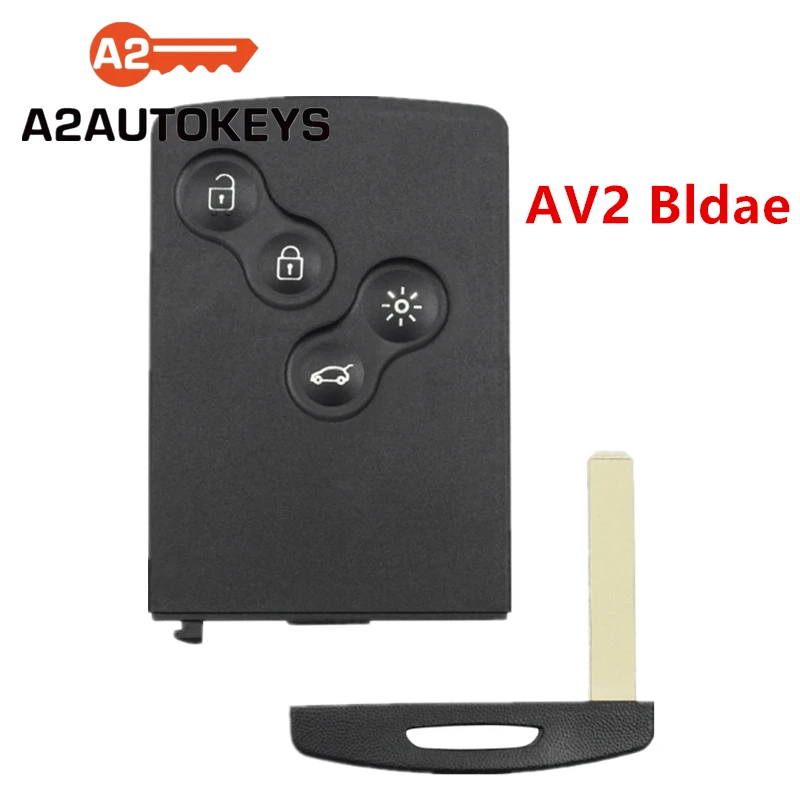 A2AUTOKEYS 4 Buttons 433MHZ 4A Chip Car Remote Key Card For Renault Megane III Laguna III fit Koleos CLIO 2016