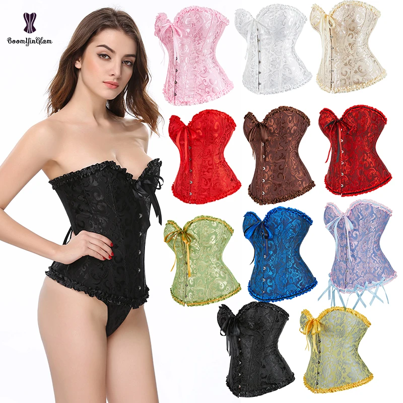 Корсет Женский на шнуровке Готический корсаж корсет в викторианском стиле тренировочный для талии боди-шейпер Корректирующее белье