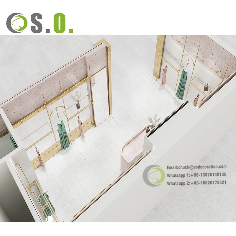 Modern Factory Clothes Shop Furniture / Clothes Shop Decoration / Ladies Clothes Shop Design for Sale Boutique Clothing Store