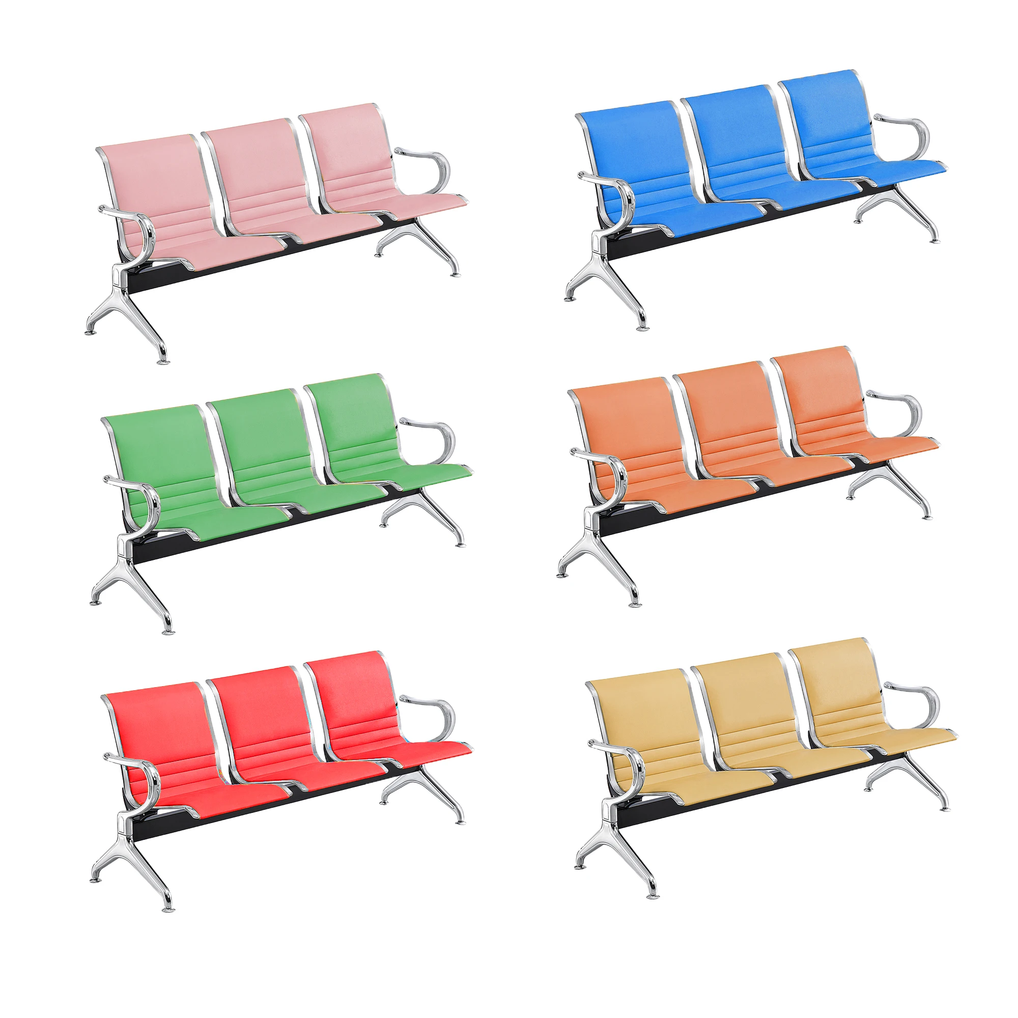 High quality public seating Airport Bank lobby waiting chairs Hospital waiting room 3 person chairs