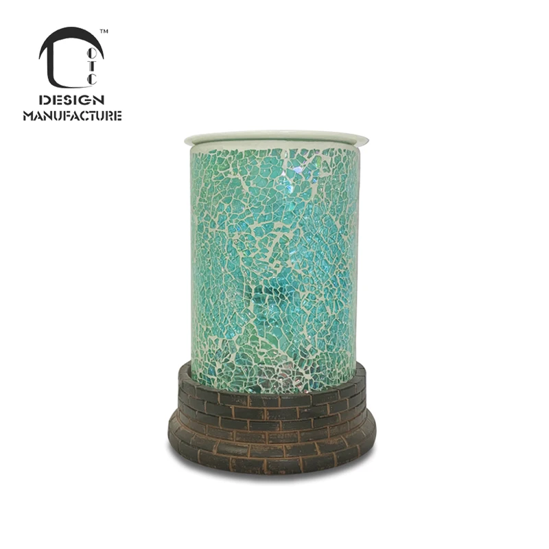 Company good quality spa green art glass scented candle warmer