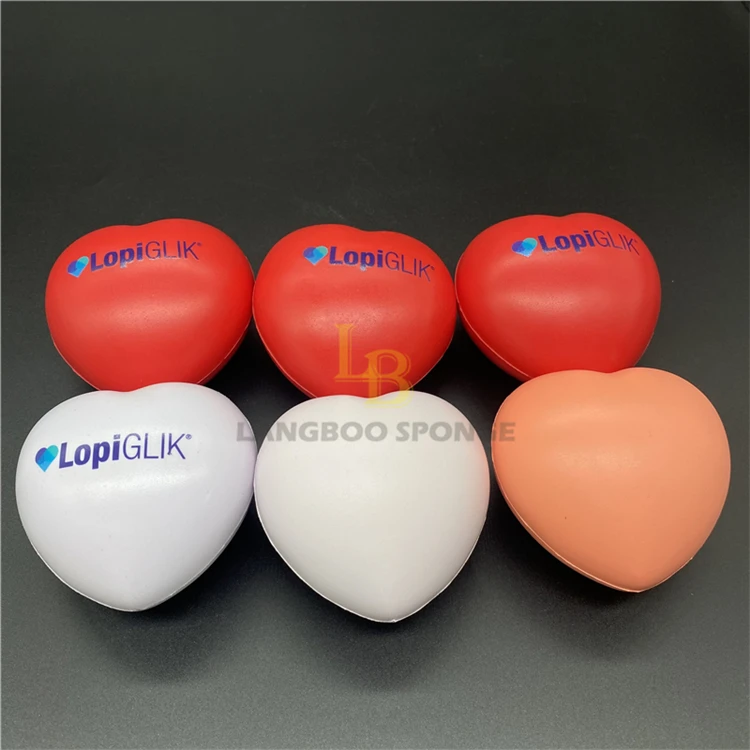 Memory Polyurethane Foam Heart Shaped Medical Blood Donation Center Stress Balls for Stress Relief Blood Draw Compression Balls