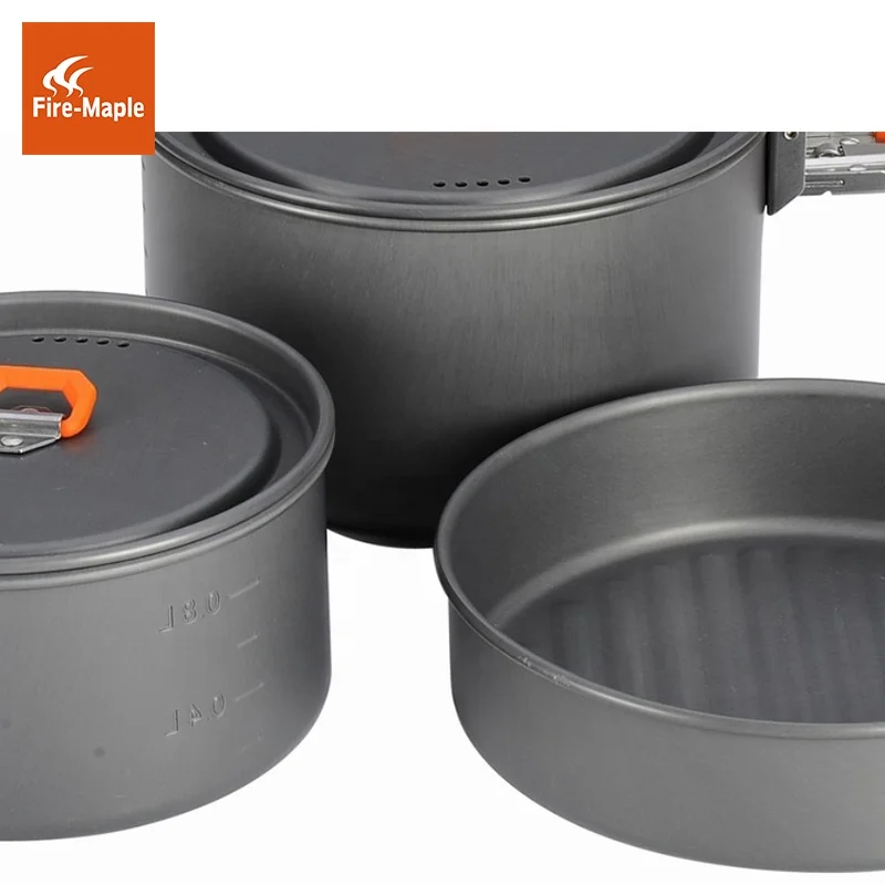
Fire-Maple hot selling FEAST 3 kit Aluminum camping cookware frying pan and 2 pots 