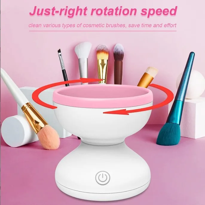 Factory Price Automatic Brush Silicone Makeup Brush Cleaner Spinner Wash and Dry Deep Cleaning Brush Cleaner