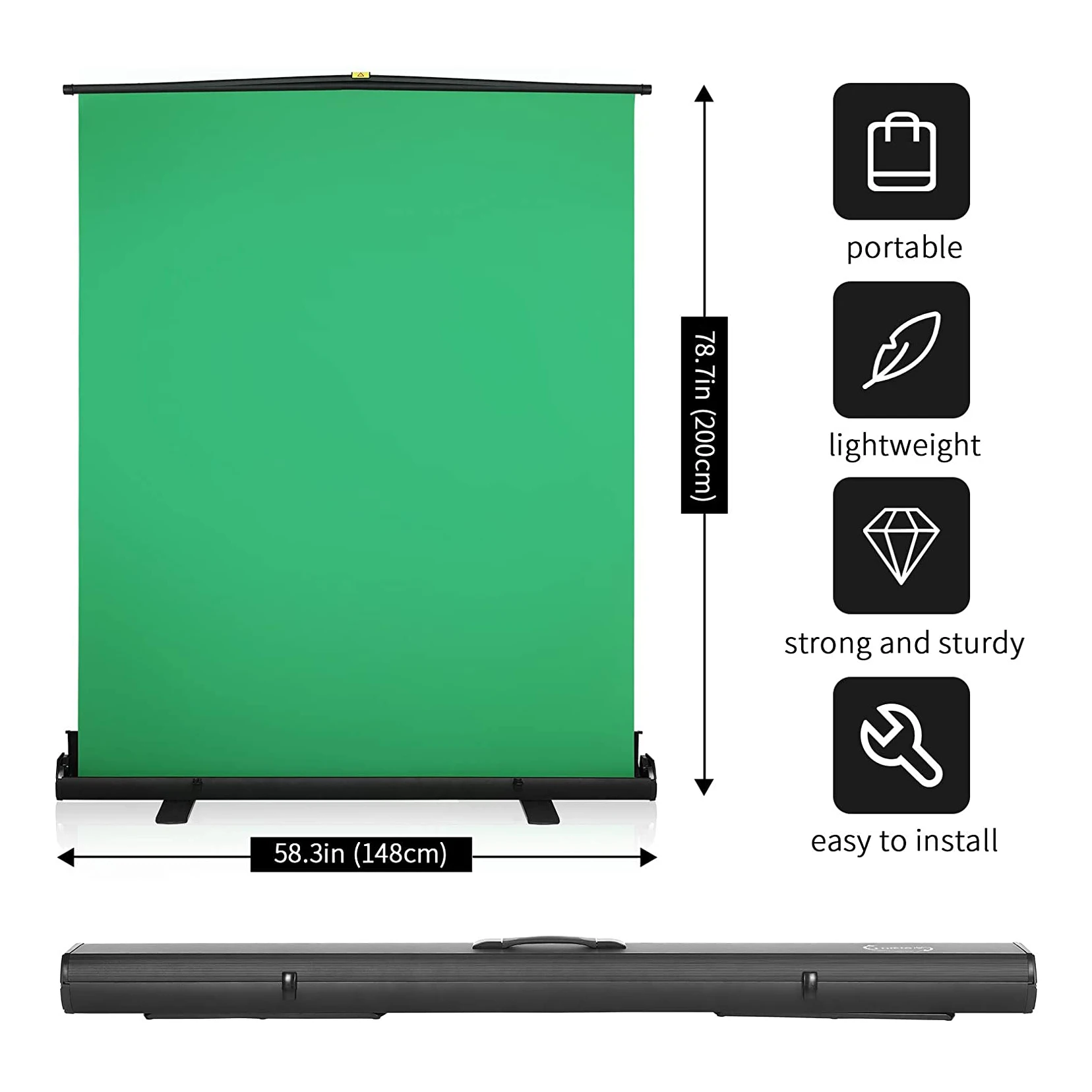 58.3x78.7inches portable Green Screen backdrop With rapid background screen