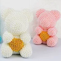 2021 The factory wholesale hot sale pearl bear rose pearl teddy bear for Christmas