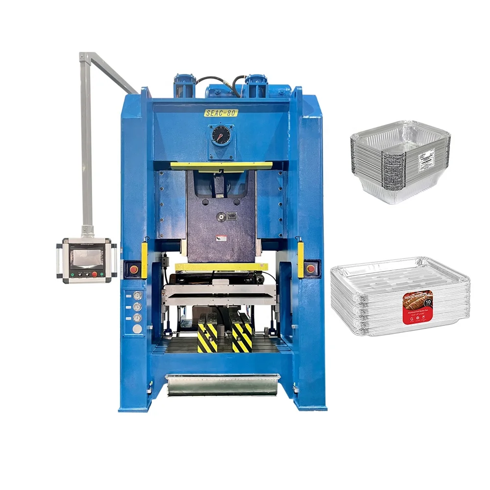 80 tons aluminum foil pneumatic stamping machine high speed aluminum foil container lunch box machine with operation training