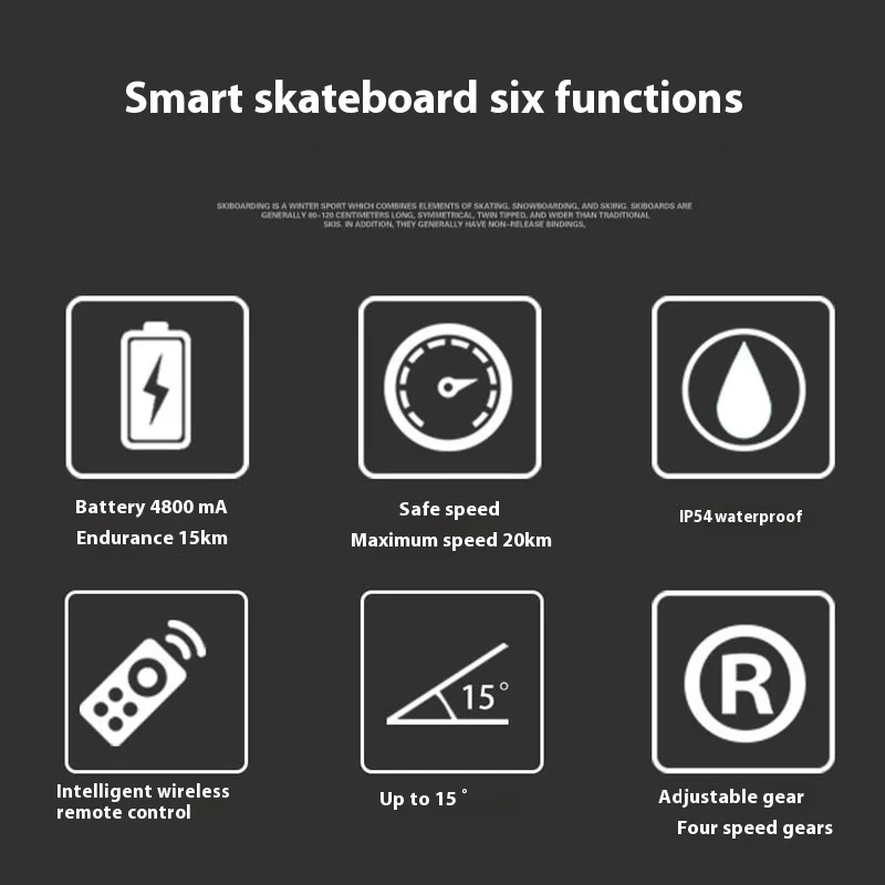 Unisex Electric Longboard Skateboard Bluetooth Connectivity Disc Brake Road Kit Smart Four-Wheel Electric Scooter with Battery
