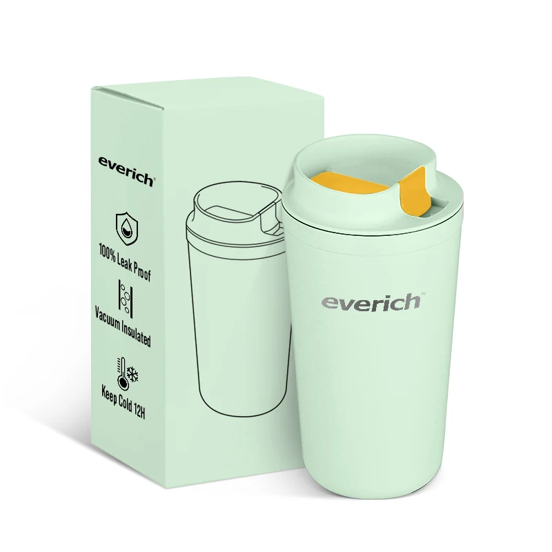 Eco Friendly 304 Double-layer Vacuum Stainless Steel Coffee Mug Outdoor Traveling Camping Cups with Sealed Lid