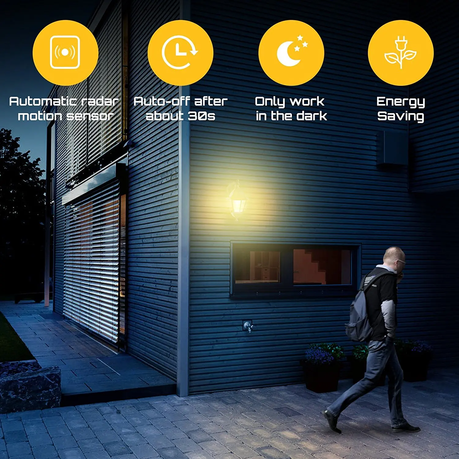 New Arrival E27 B22 6W Smart Auto On Off Retrofit Microwave Radar Motion sensor bulb for corridor hallway staircase Balcony