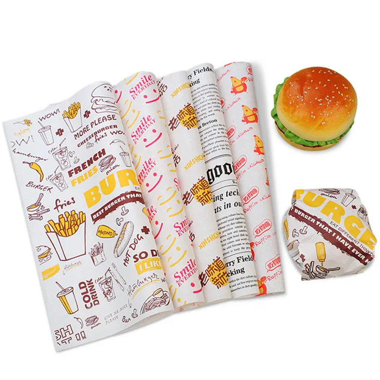 
Wholesale Custom Food Grade Burger Bread Packaging Wrapping Paper Bag With Logo Print 
