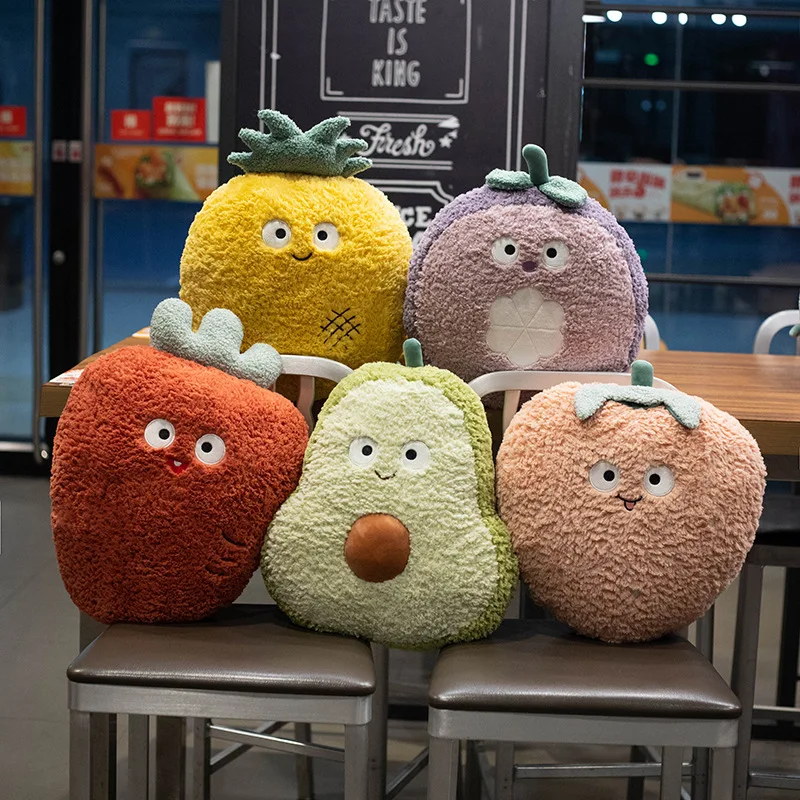 Cute avocado throw pillow carrot fruit plush toy doll strawberry fruit cushion girl gift doll