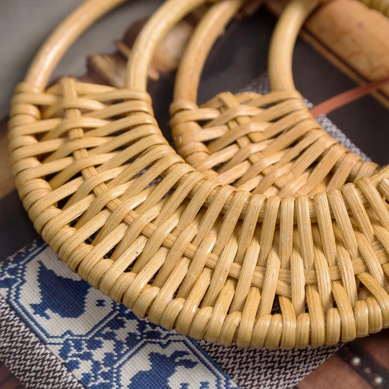 Wholesale Custom Accessories Round Various Real Natural Wooden Bamboo Top Handbag Handle Jute Bag Bamboo Handles For Bags BD1901