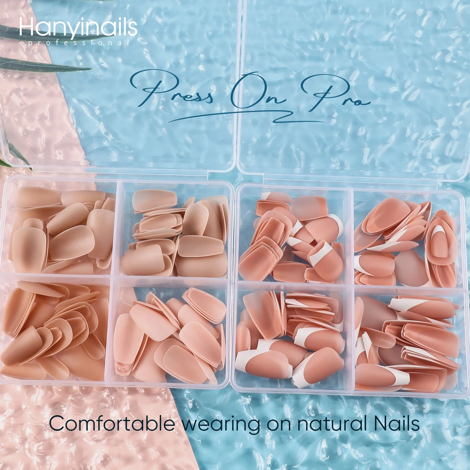 Hanyinails OEM Supplies Nail Beauty High Quality kit nails gel x tips coffin designed press on nails with packaging box