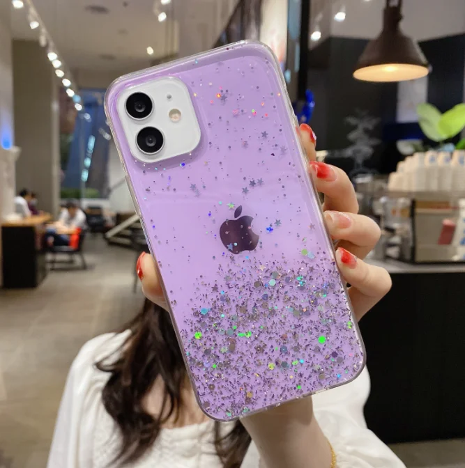 Bling Glitter Phone Case Covers Colorful Mobile Cases Women Girls Cover for iPhone 13 12 11 Pro Max 6G 7PLUS 8 X XS XR SE2020