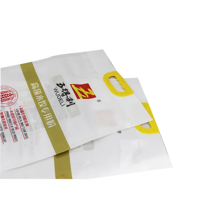 Handle-Fitted Plastic Flour Bag for Convenient Storage and Transport