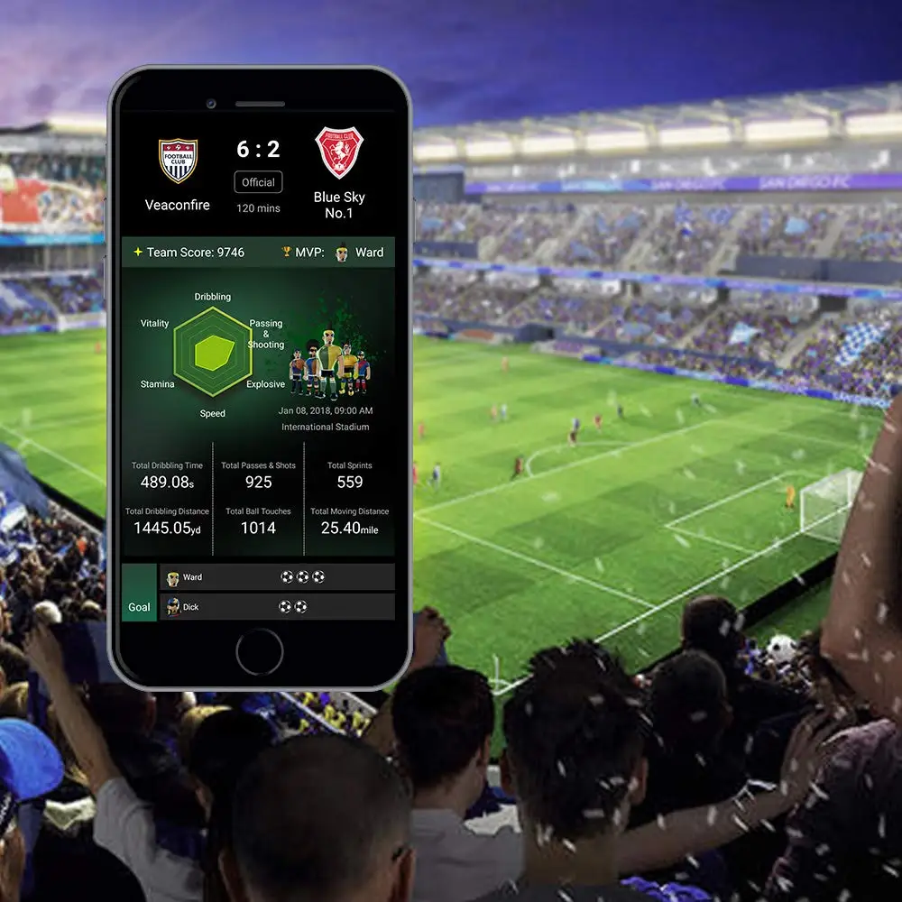 Waterproof smart Football Tracker Soccer Training Equipment With App Wifi Football Wearable Soccer Data Analyze Equipment