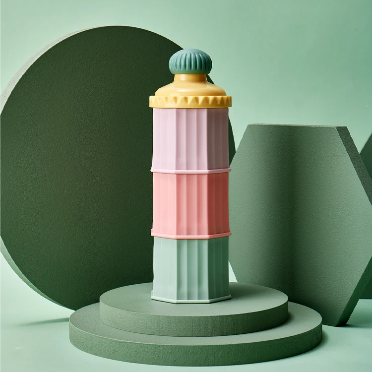 New Arrival BPA Free 3-Layers Plastic Baby Milk Powder Box Formula Dispenser