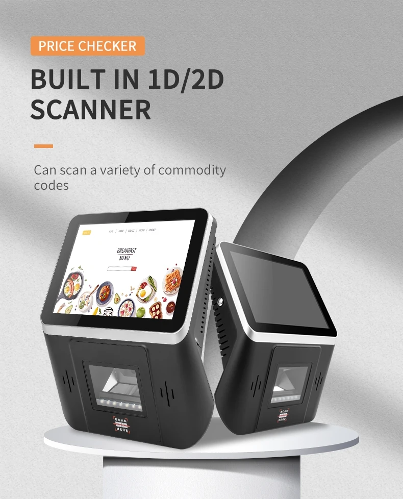 Android All in One Touch Screen Cash Register POS Terminal Advertising Koisk Barcode Scanner mini Price Checker machine
