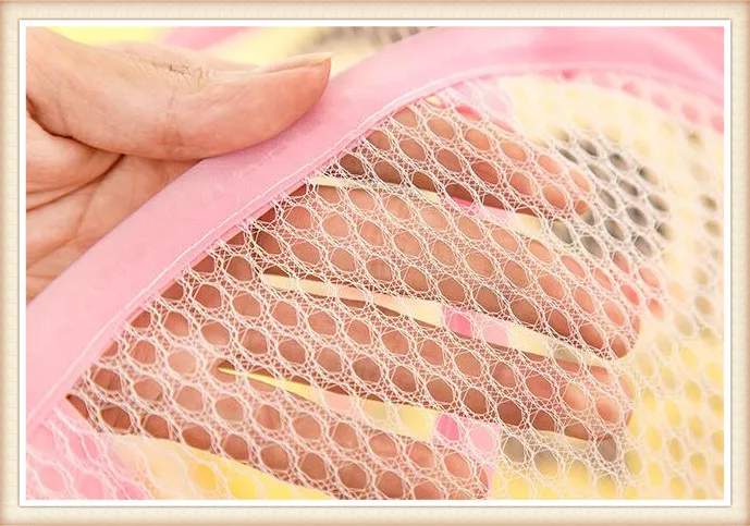 Wholesale polyester foldable mesh nylon laundry basket