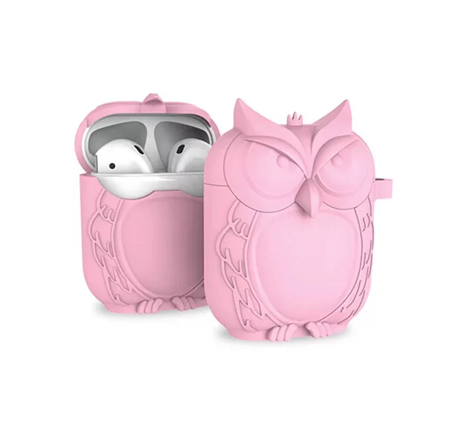 Amazon Hot Selling Durable Shockproof Cute Bird Owl Protective Cover Silicon Wireless Earphone Case For Airpods 1/2/3Case