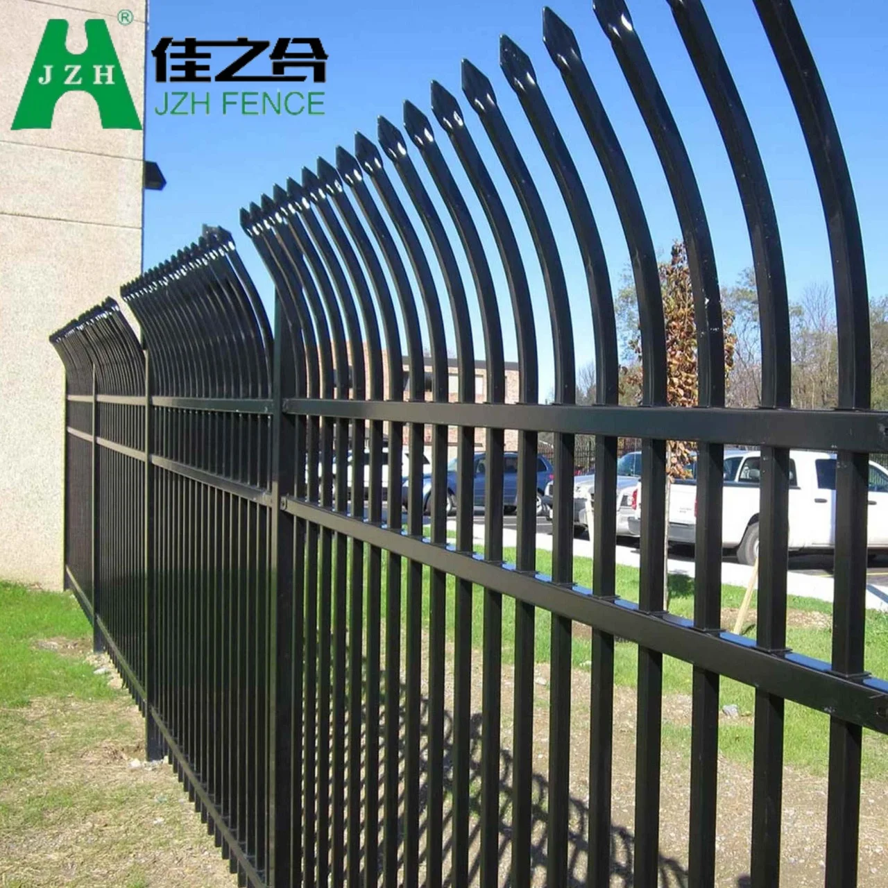 Кованая Антикоррозийная оцинкованная стальная ограждающая панель для домашнего коммерческого использования с порошковым покрытием из черного сварного стального ограждения