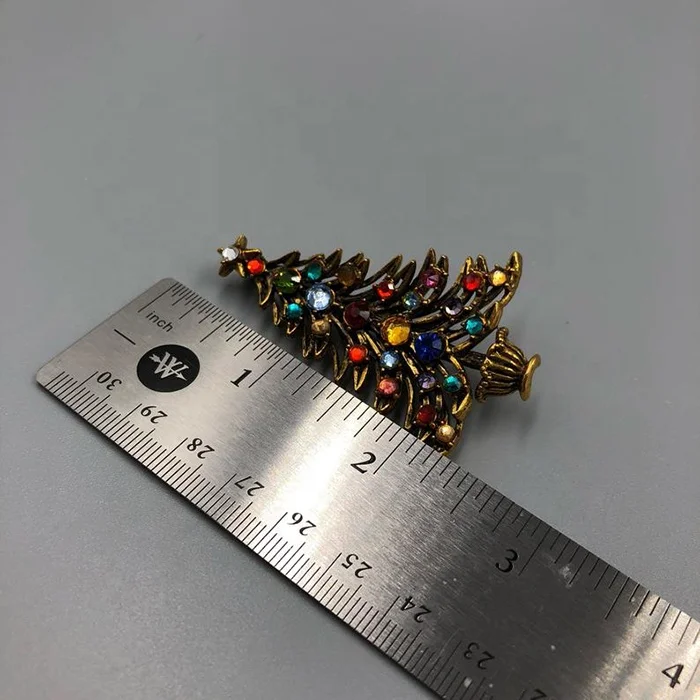 Factory shiny metal diamond brooch for girl boy Christmas gift