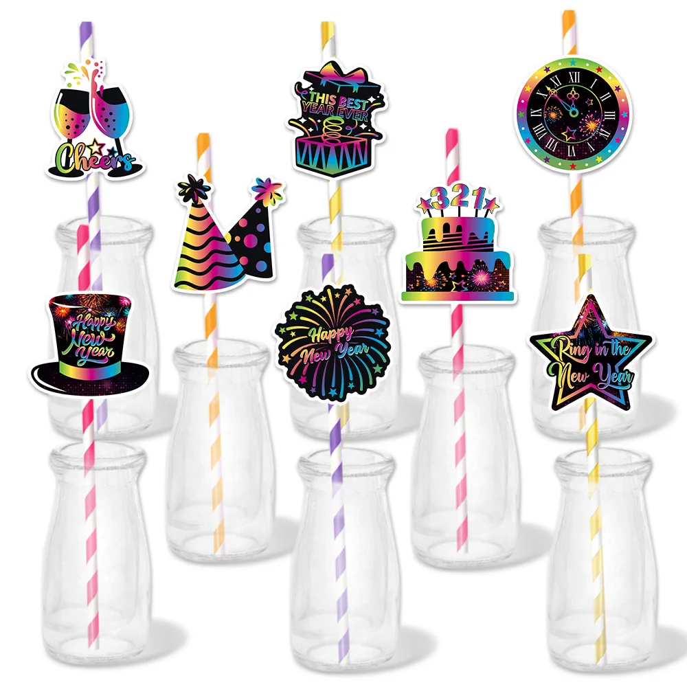 New Year Party Decoration Straw Insertion Plug-in Components Festival Atmosphere Arrangement Plug