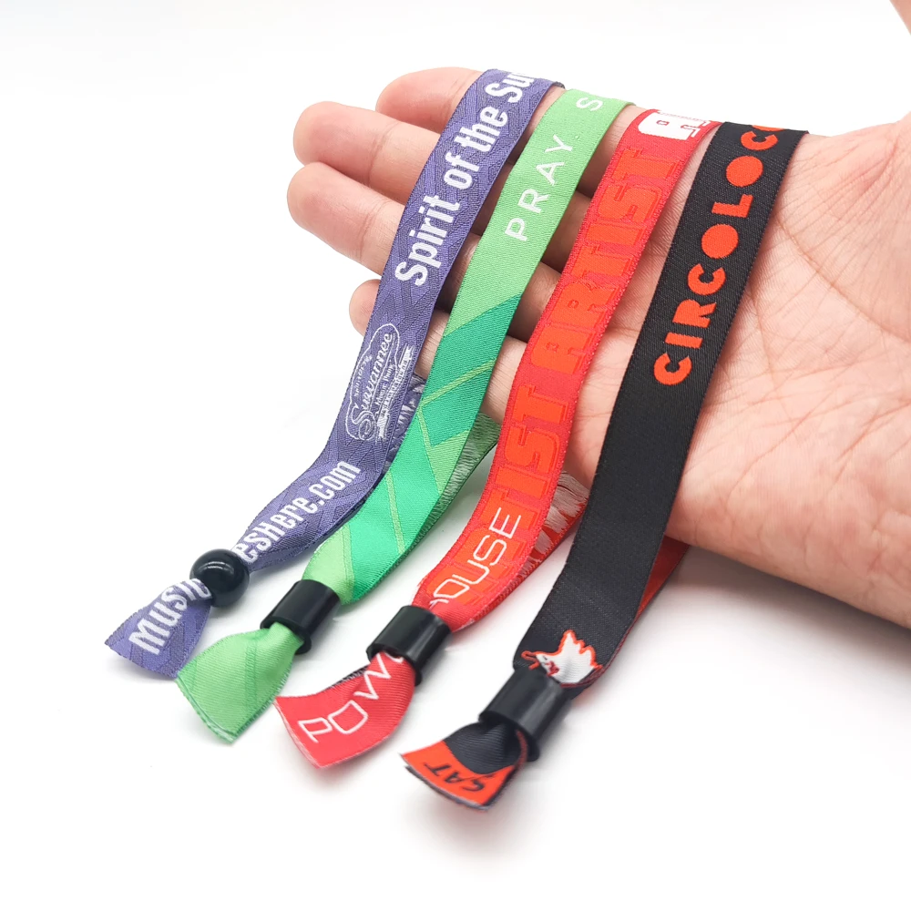 Polyester Handmade Fabric Woven Cloth Wristband Wrist Band For Festival Event Fabric Bracelets