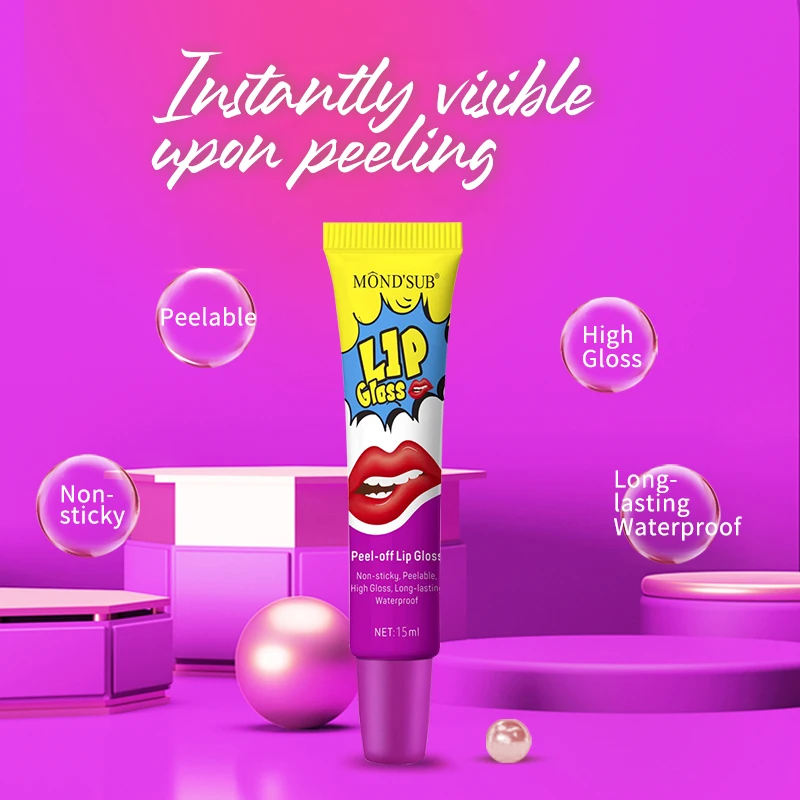 Custom Organic Makeup Waterproof Lip Stain Peel Off Tint Long Lasting Tear Off Lip Gloss Plumper Private Label Matte Lipstick