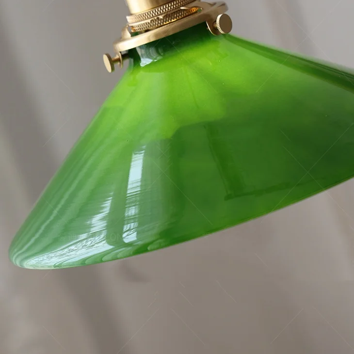 Zongxin Retro green white glass chandelier American Japanese cafe Tea room Dining room Bedroom small umbrella chandelier E27