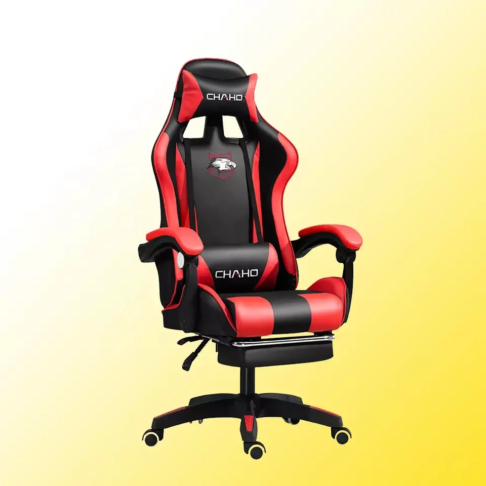 factory in stock Gaming Chair Office Desk Chair with Massage Armchair PU Leather PC Gamer Chairs with Retractable Footrest