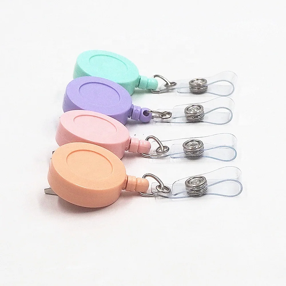 Promotion Display ID Name Card Metal Badge Holder Anti-Lost Clip Office Supply 360 Rotation Retractable Badge Reel