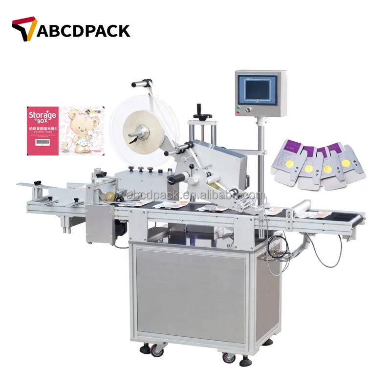Simple To Operate Auto Sticker Separating Coffee Bag Labeling Automatic Flat Surface Label Applicator With Paging Machine