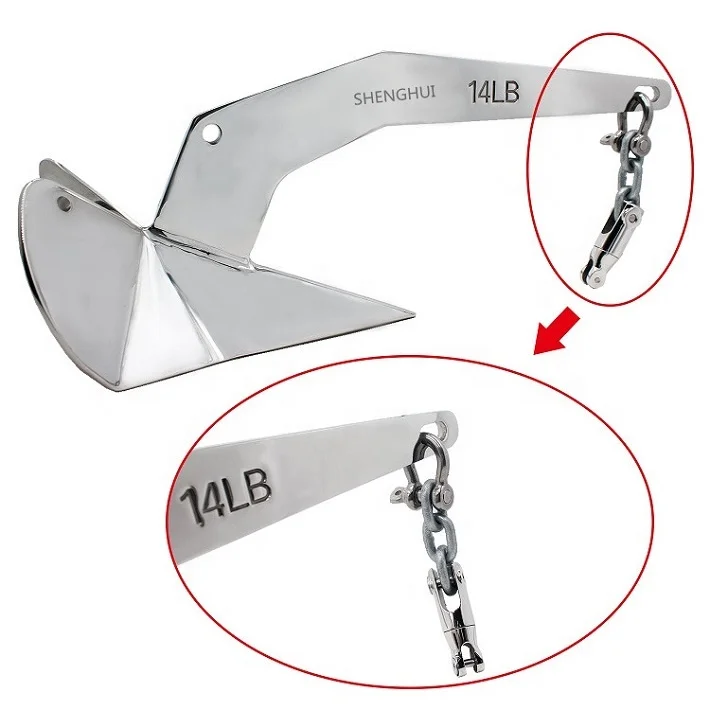 Sailboat Delta anchors for marine grade yacht Delta anchor stainless steel plough anchor mirror polished for U.S.A