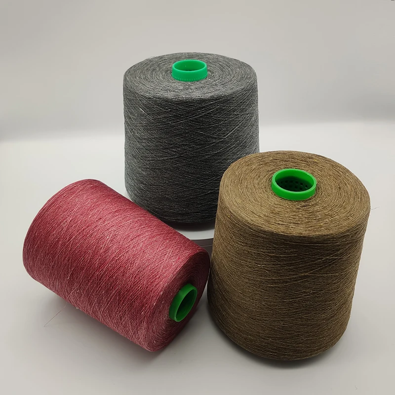 eco friendly packaging cone yarn 100 linen knitted sweater RING SPUN 1ply 24nm stocked Top dyed melange yarn