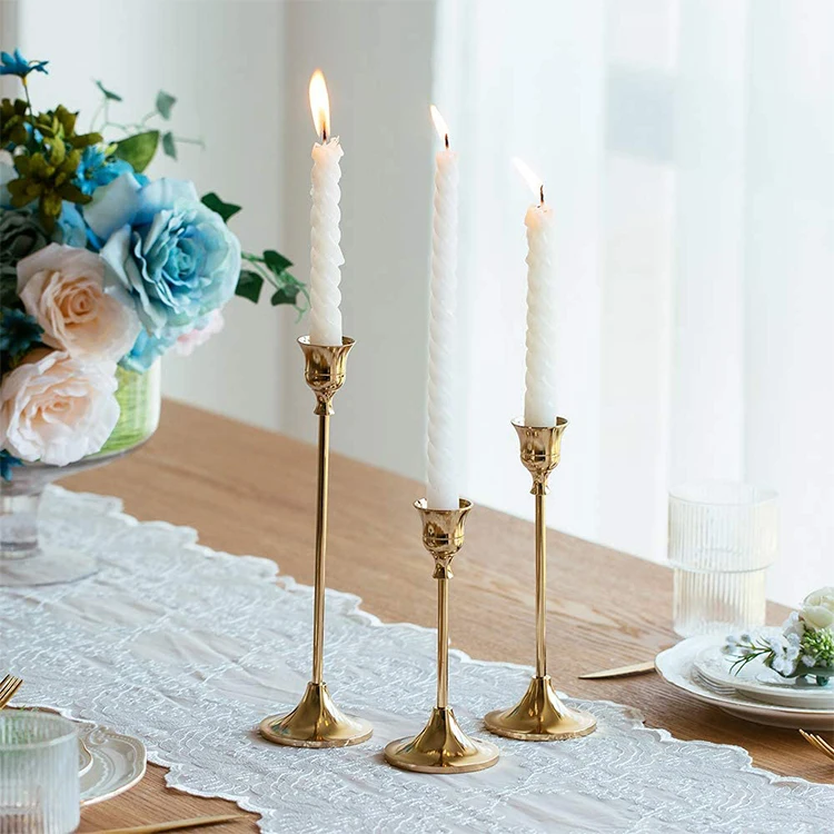Golden Brass Vintage Exquisite Metal Candle Holder